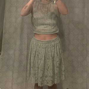 Mint green lace two-piece
